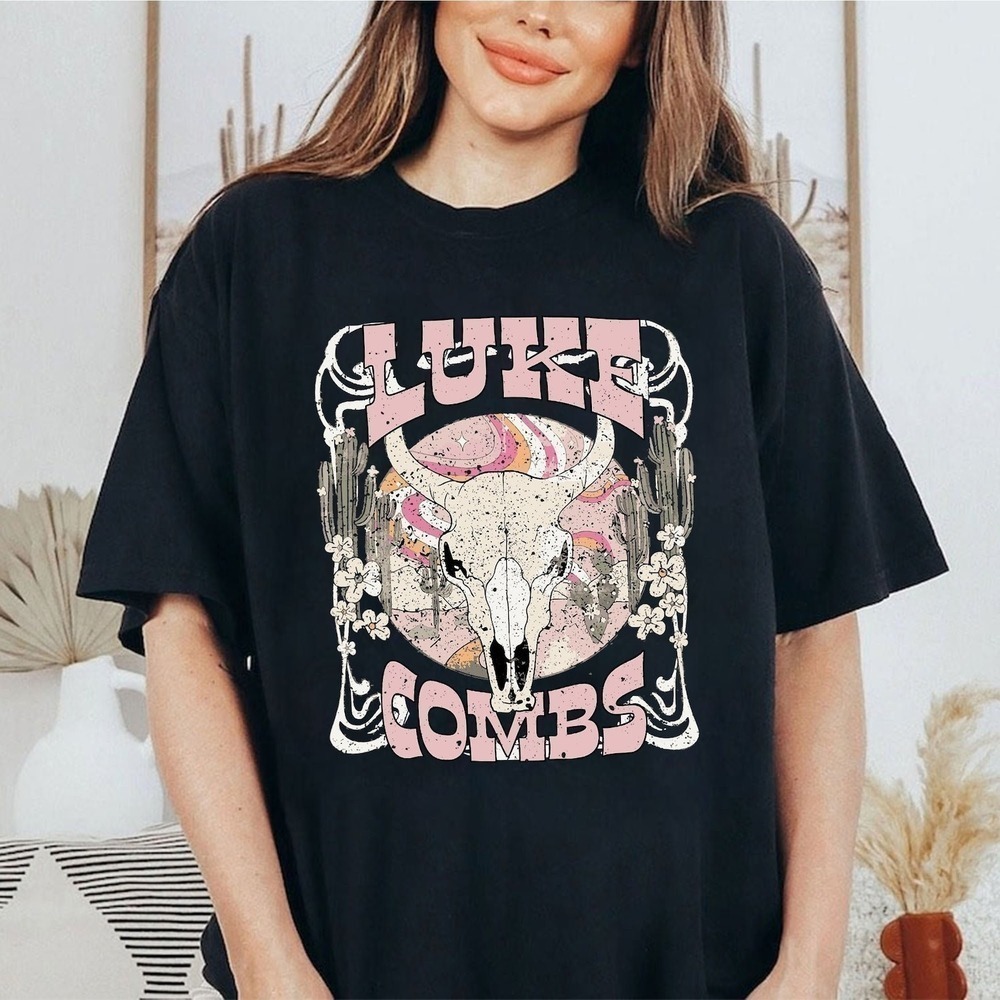 Luke Combs Bullhead Country Music Western Fan Graphic T-Shirt